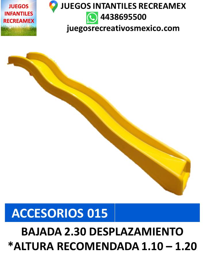 bajada resbaladilla 1.20 de alto